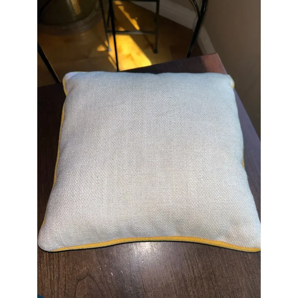 Floral embroidered throw pillow yellow flowers